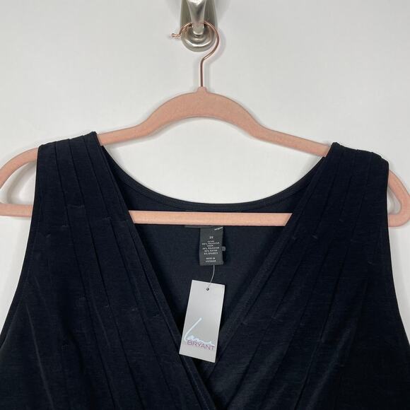 2/$30 NWT Lane Bryant Surplice V-Neck Bandage Dress 20 Black Sleeveless #5781 - Picture 3 of 11